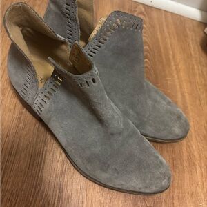 Lucky Brand Gray Suede Ankle Booties